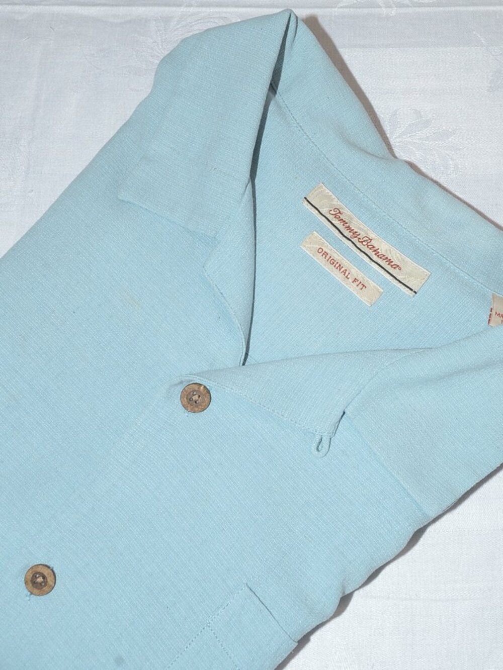 Tommy Bahama 100% Silk Camp Shirt - Sky Blue - XXL